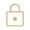 A lock icon that is gold