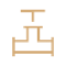 Water and heating systems icon in gold