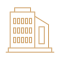 Building and extensions icon in gold