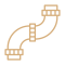 Gold icon of underground pipework