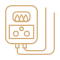 Water heating systems icon in gold